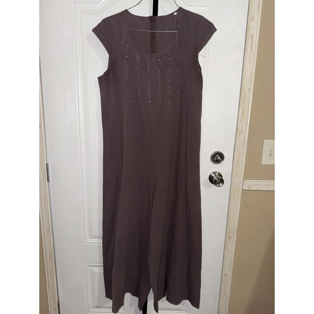 Taupe Wide-leg Cap Sleeve Jumpsuit Sz XL
